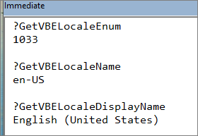 Example Output - VBE