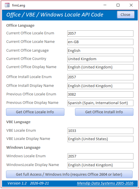 Language Code Form