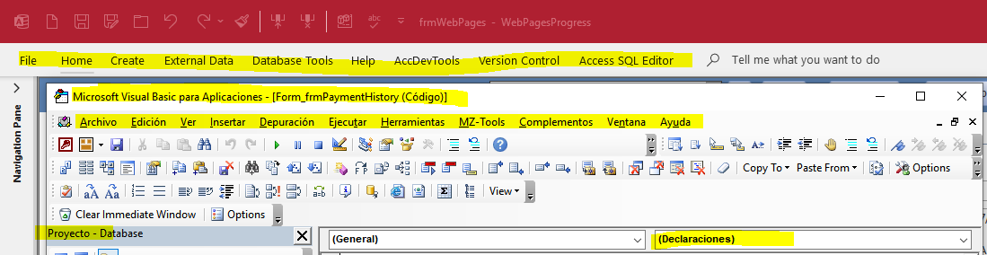Access & VBE Menu Languages Different