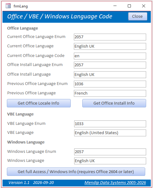 Language Code Form