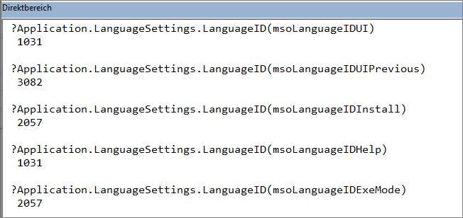Office Language Code
