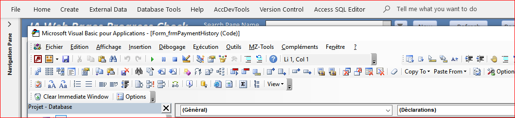 Access VBE Menu Languages French 