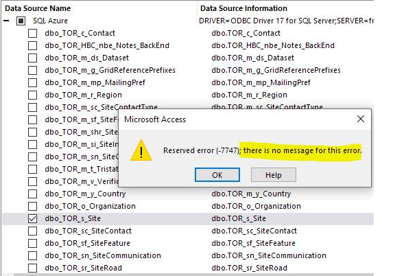 Reserved Error -7747