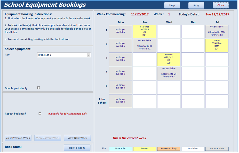 EquipmentBookings