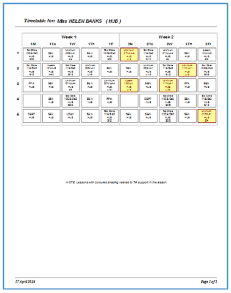 StaffTimetable