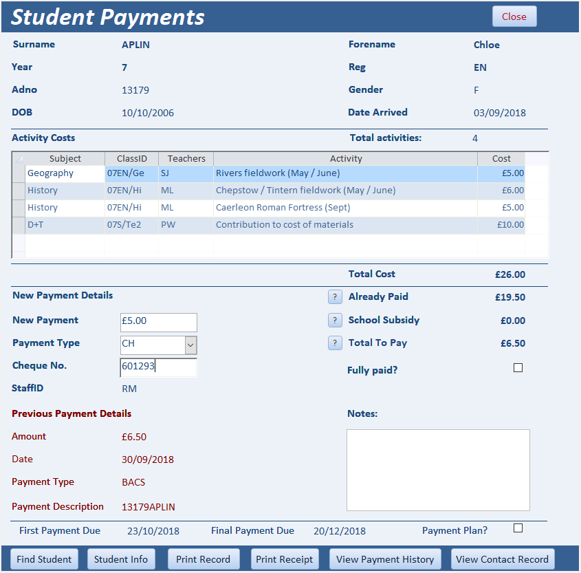 StudentPayment