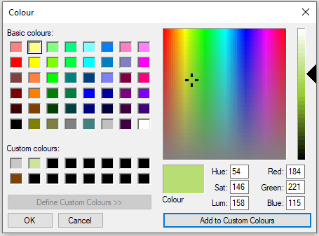 Custom Color Dialog