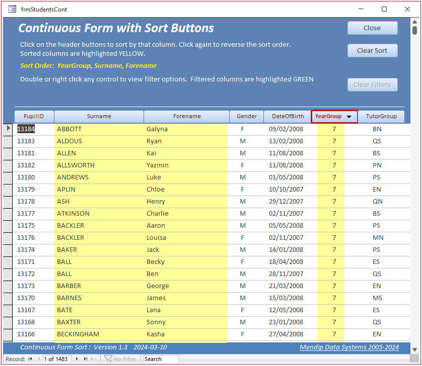 Form1 Sort