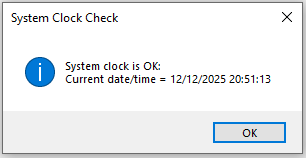 System Clock Check OK