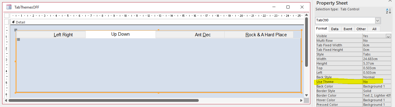 Use Theme Property setting