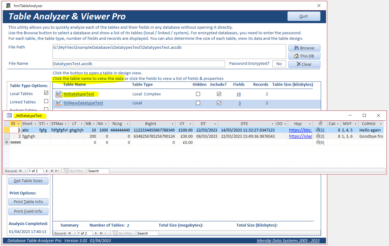 TableData