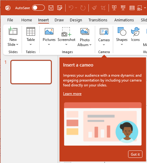 PowerPoint - InsertCameo