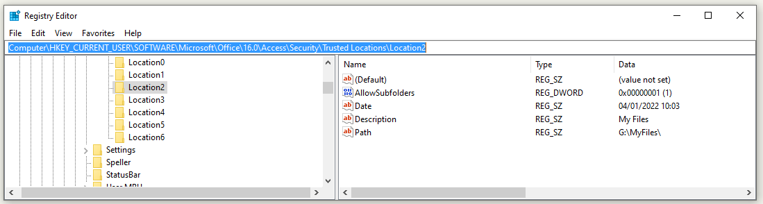 RegistryLocations