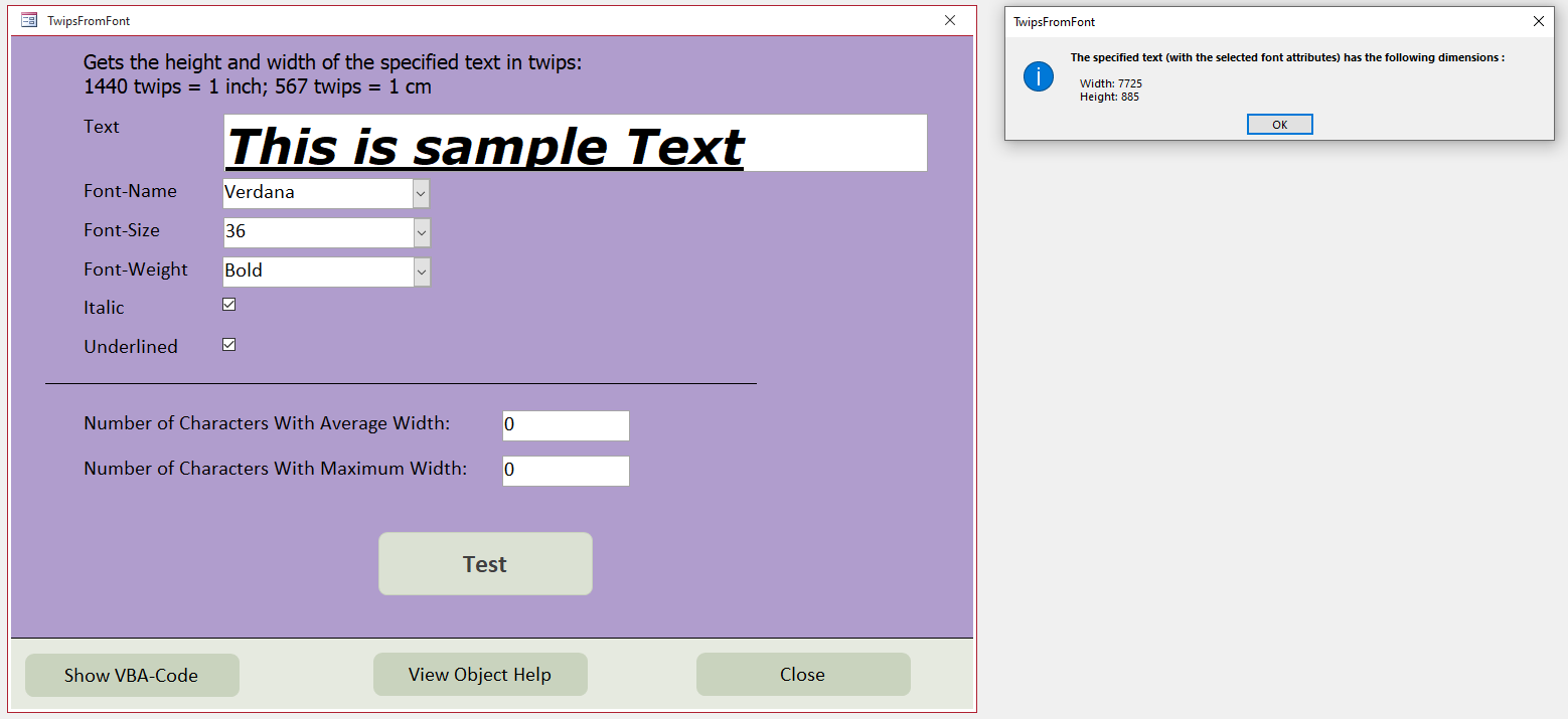 TwipsFromFont2